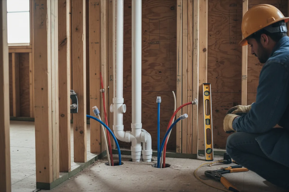 Drain and supply rough-in during Garbage Disposal Repair in Orangeburg