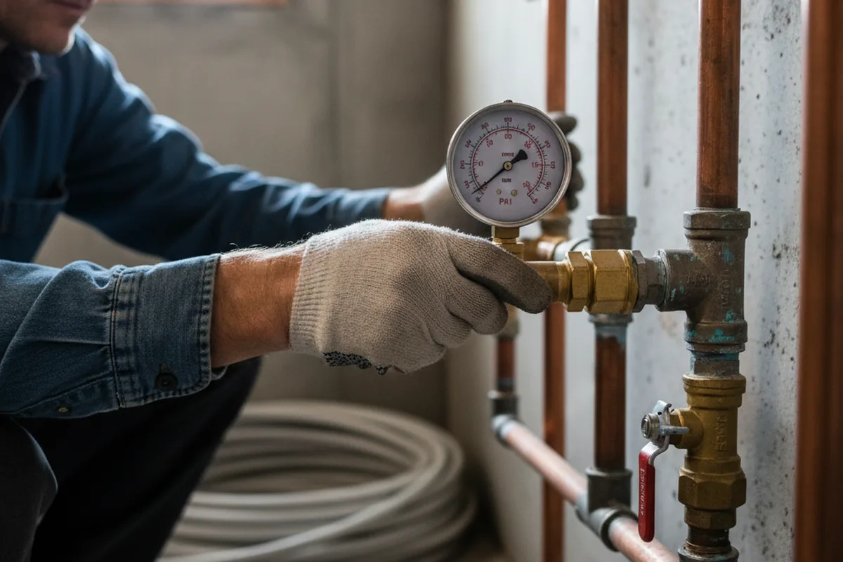 Pressure testing a repaired line during Water Line Repair in Orangeburg